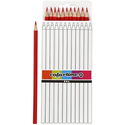 Colortime crayons 3 mm recharge 17 cm rouge 12 pièces