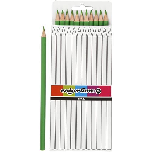 Colortime crayons 3 mm recharge 17 cm vert 12 pièces