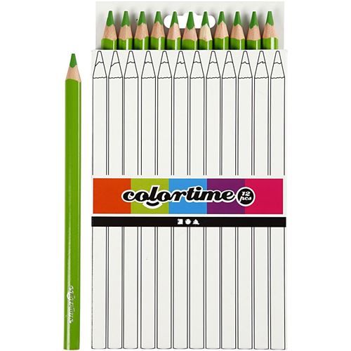 Colortime crayons de cire Jumbo5 mm remplissage vert 12 pièces