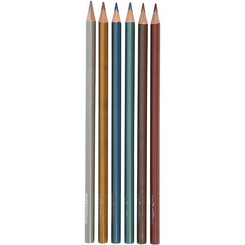 Colortime crayons de couleur 3 mm remplissant les couleurs métalliques 6 pièces