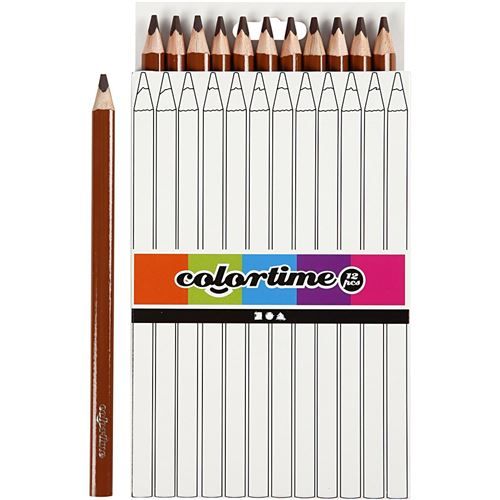 Colortime crayons de couleur marron Jumbo5 mm garniture marron 12 pièces