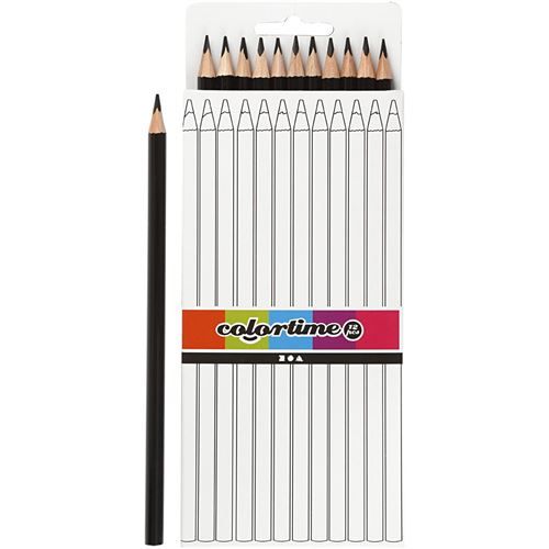 Colortime recharge crayons 3 mm 17 cm noir 12 pièces