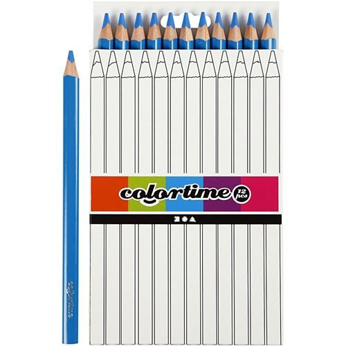 Colortime recharge crayons Jumbo5 mm bleu 12 pièces