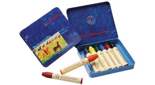 Crayons en cire d'abeille - assortiment 8 couleurs - métal STOCKMAR