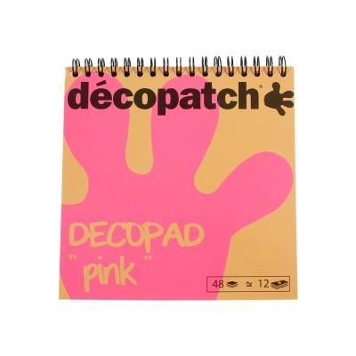 Décopatch - Bloc color Decopad 48 feuilles 15x15cm - Rose