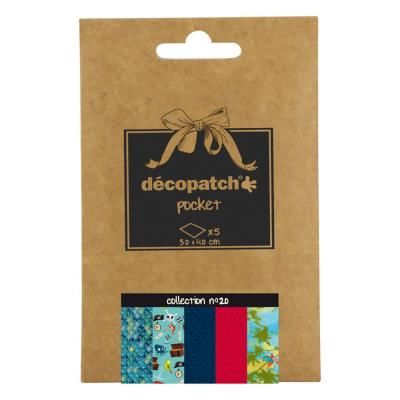 Décopatch - Déco Pocket 5 feuilles 30x40cm - Collection N°20