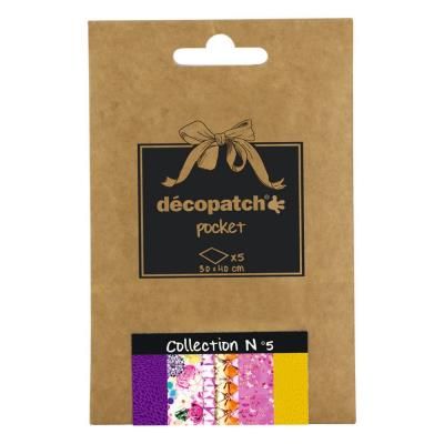Décopatch - Déco Pocket 5 feuilles 30x40cm - Collection N°5
