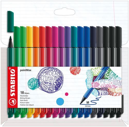 Etui 18 Feutres Stabilo PointMax