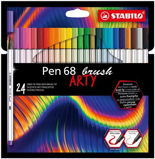 Etui 24 Feutres Pinceau Stabilo Pen 68 Brush Arty
