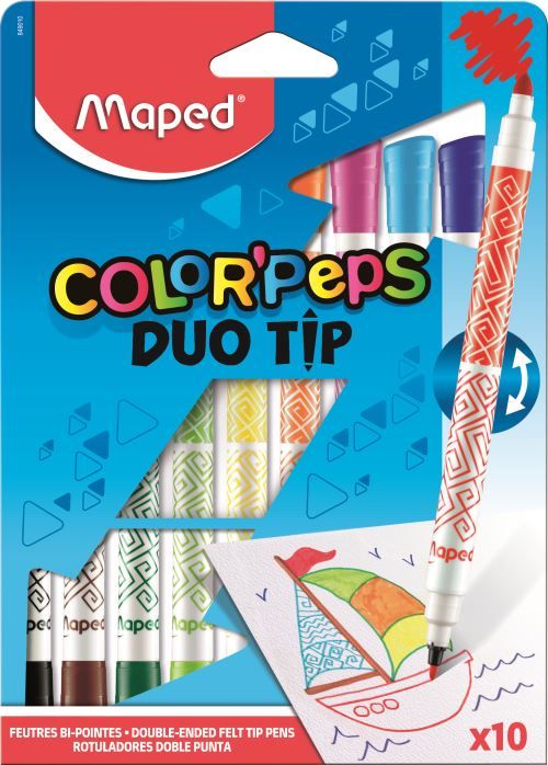 Etui de 10 feutres Maped Duo Tip Color'Peps
