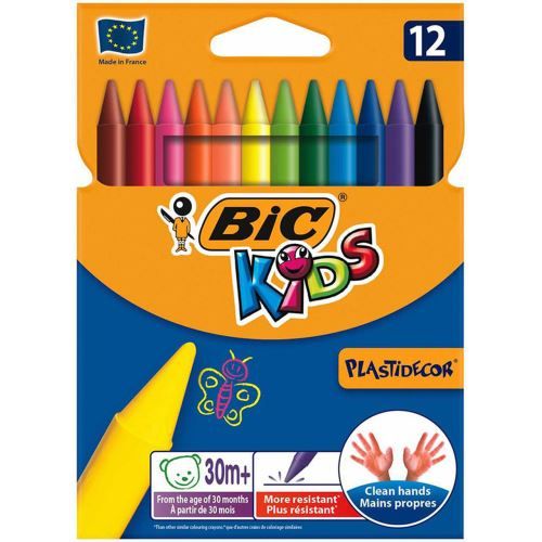 Etui de 12 craies Bic Kids Plastidecor