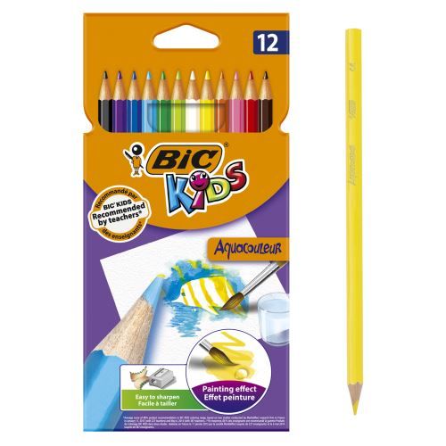 Etui de 12 crayons Bic Kids Aquacouleur