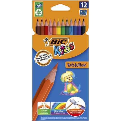 Etui de 12 crayons Bic Kids Evolution