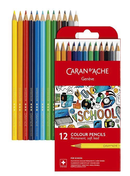 Etui de 12 crayons de couleur Caran d'Ache School Line