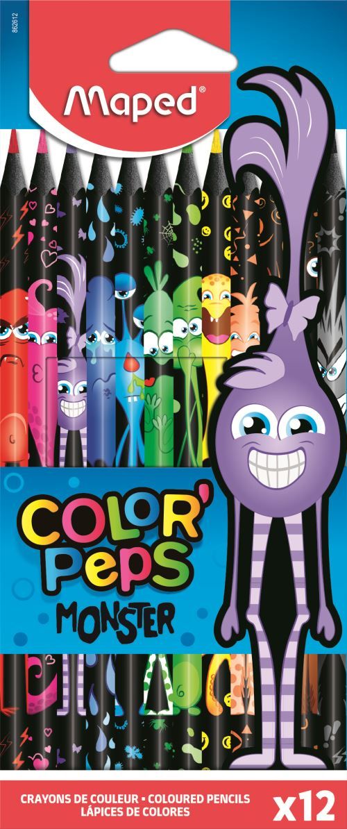 Etui de 12 crayons de couleur Maped Color'Peps Monster