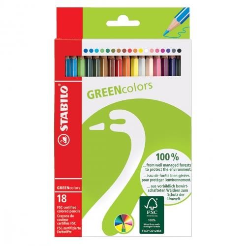 Etui de 18 crayons de couleur Stabilo Greencolor