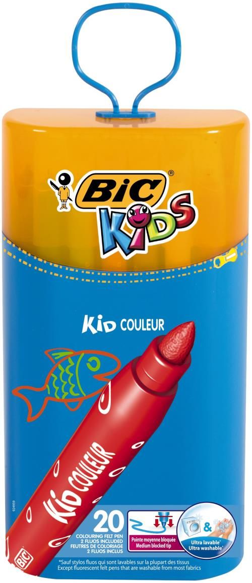 Étui réutilisable rigide de 20 feutres de coloriage Bic Kids
