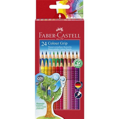 FABER-CASTELL Crayons de couleur Colour GRIP, étui de 24
