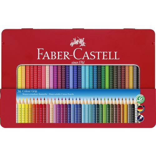 FABER-CASTELL Crayons de couleur Colour GRIP, étui de 36