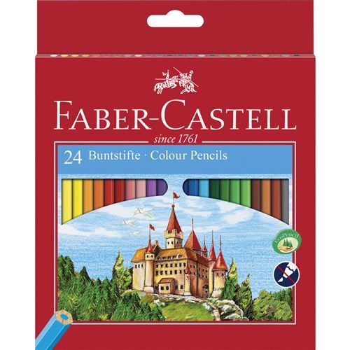 FABER-CASTELL Crayons de couleur hexagonaux CASTLE étui en