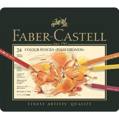 Faber-Castell - Crayons de couleur POLYCHROMOS, dans un étui de 24