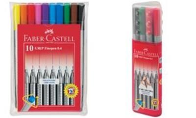 Faber-Castell - feutre GRIP, étui de 10, couleurs assorties