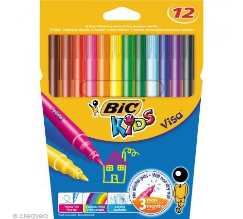 Feutres Bic Kids - Visa - 12 feutres