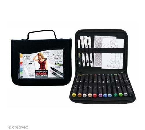Graph'it Trousse essentiels manga - 16 feutres et 1 trame A6
