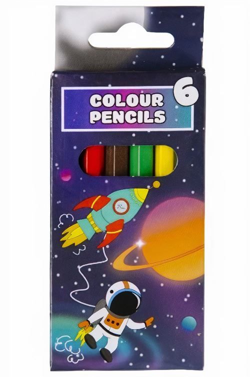 LG-Imports crayons de couleur junior 9 cm bois 6 pièces