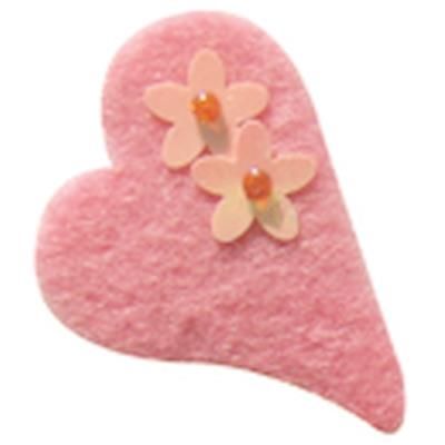 Motif adhésif feutrine - Coeur - 6 pièces - Graine créative