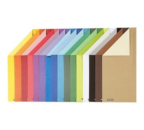 Papier cartonné - A4 - Couleurs assorties - 250 gr - 16 feuilles