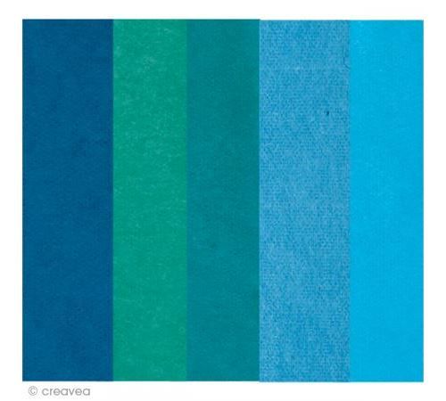 Papier de soie assortiment Bleu - Paper Poetry 50 x 70 cm - 5 feuilles