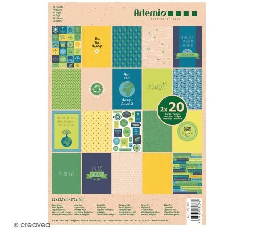 Papier Scrapbooking Artemio 21 x 29,7 cm - Save the planet - 40 feuilles