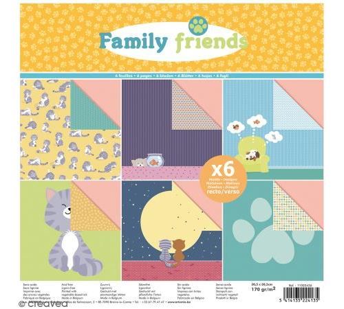 Papier scrapbooking Artemio Family friends - Chats - 30,5 x 30,5 cm - 6 feuilles
