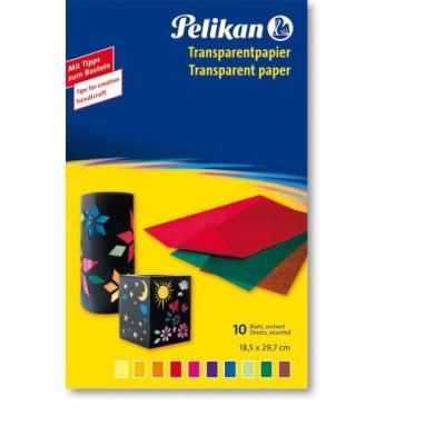 Pelikan - papier transparent 233m 10, contenu: 10 feuilles assorti, non caoutchouté dimensions: (l)300 x (p)180 mm (137943)