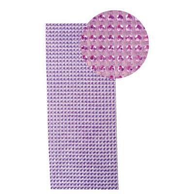 Plaque de strass adhésive - 10 x 25 cm - Violet - Graine créative