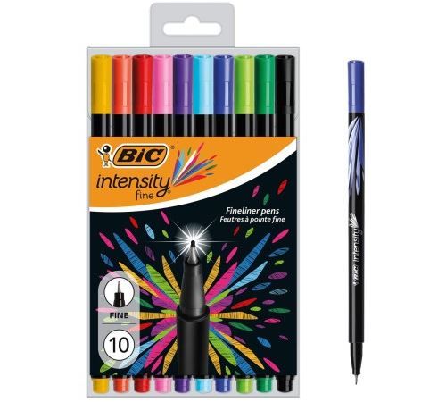 Pochette de 10 feutres à pointes fines Bic Intensity
