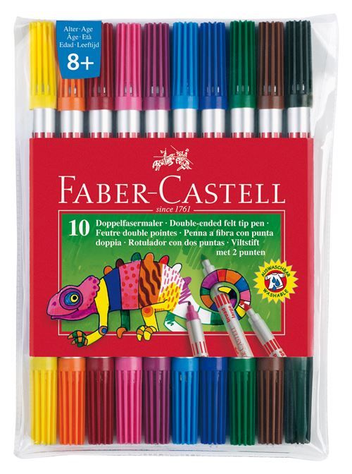 Pochette de 10 feutres double pointes Faber Castell