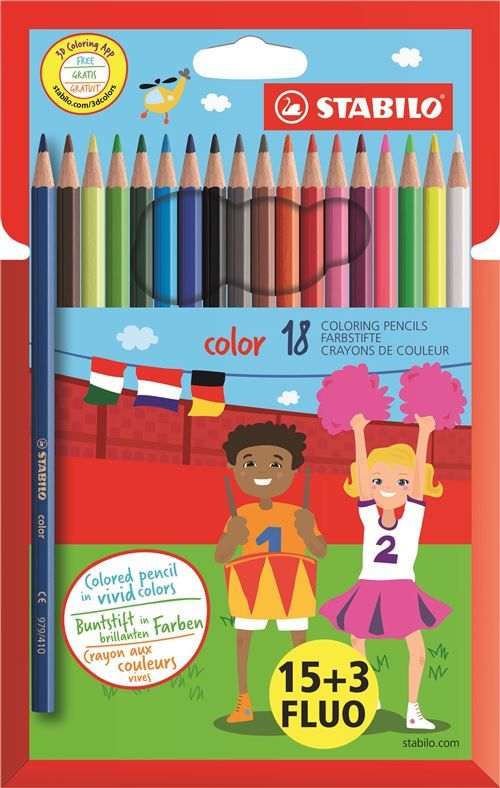 Pochette de 18 crayons de couleurs Stabilo Color