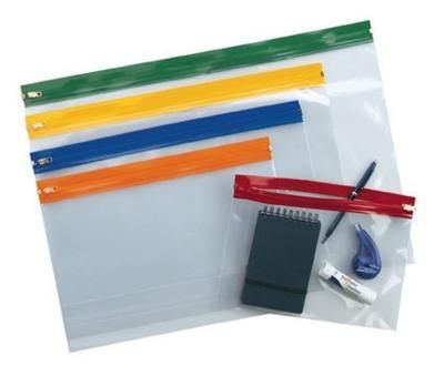 Pochette navette transparente A5 zip 5 coloris classic assortis