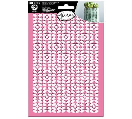 Pochoir 3D en silicone et adhésif repositionnable - Motifs arrondis - 21 x 14,8 cm