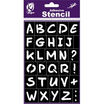 Pochoir adhésif - Alphabet - 12x18 cm - lettre haut 20.5 mm - Ki-Sign