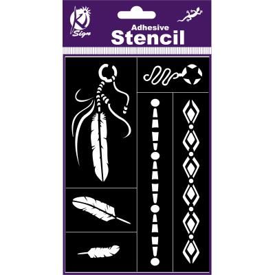 Pochoir adhésif - Bijoux indiens - 12x18 cm - Ki-Sign