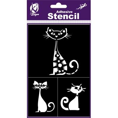 Pochoir adhésif - Chat - 12x18 cm - Ki-Sign