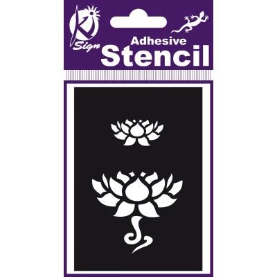 Pochoir adhésif - Fleur lotus - 7x10 cm - Ki-Sign