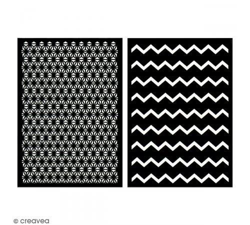 Pochoir adhésif - frise- A5 - 2 motifs - Rayher