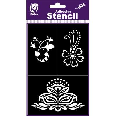 Pochoir adhésif - Galon indies - 12x18 cm - Ki-Sign