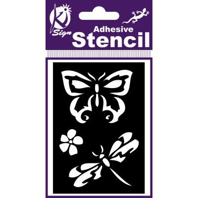 Pochoir adhésif - Papillon libellule - 7x10 cm - Ki-Sign