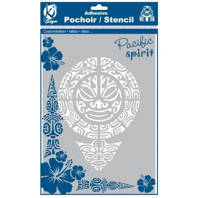 Pochoir adhésif pour tissu - Mandala maori - A4 - Ki-Sign
