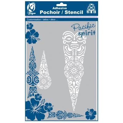 Pochoir adhésif pour tissu - Poignard tribal - A4 - Ki-Sign